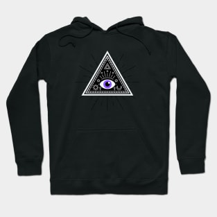 All Seeing eye - black out with purple Hoodie